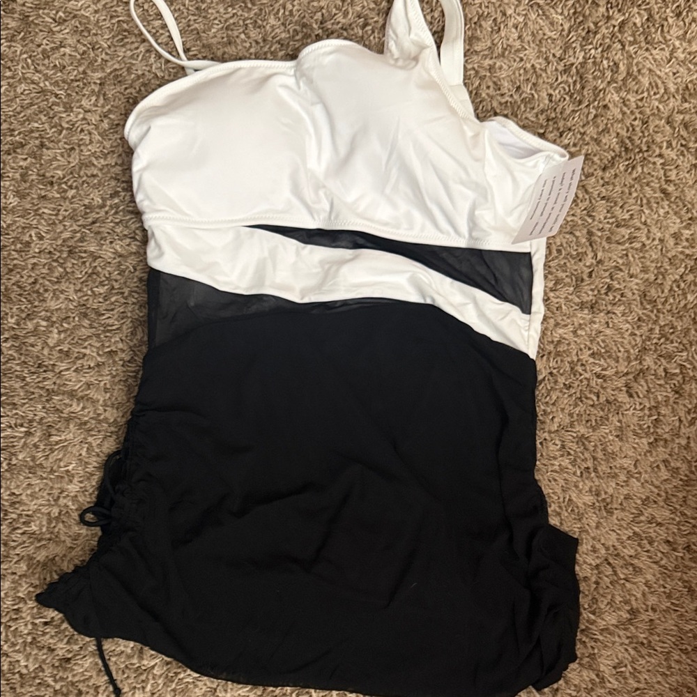 Black and White One-Piece Swimsuit